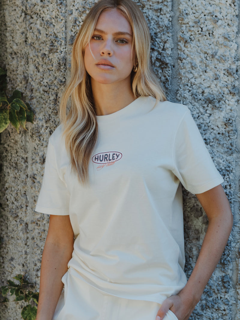 Camiseta Manga Curta Hurley Perfect Waves Off White