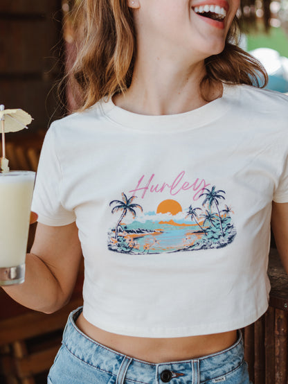 Blusa Manga Curta Off White Hurley Palmer Island