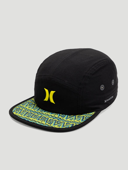 Boné Phantom Aba Reta Five Panel Preto Hurley Retrô Waves