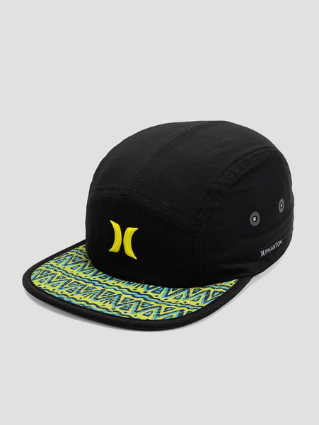 Boné Phantom Aba Reta Five Panel Preto Hurley Retrô Waves
