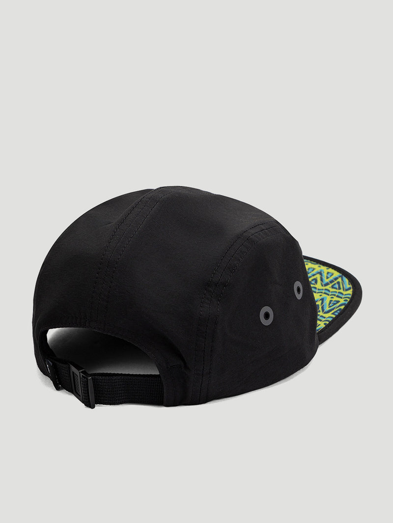 Boné Phantom Aba Reta Five Panel Preto Hurley Retrô Waves