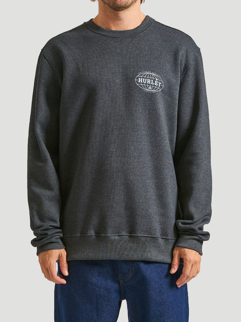 Moletom Careca Hurley Hurley Global Mescla Preto