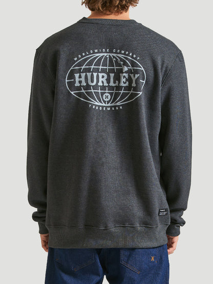 Moletom Careca Hurley Hurley Global Mescla Preto