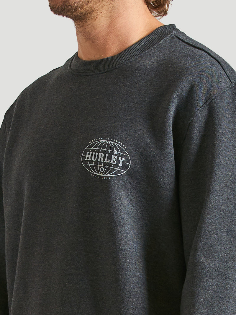 Moletom Careca Hurley Hurley Global Mescla Preto