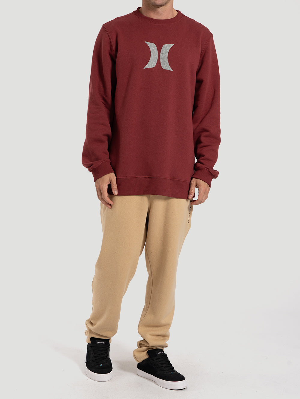 Moletom Hurley Careca Icon Vinho – Hurley Brasil