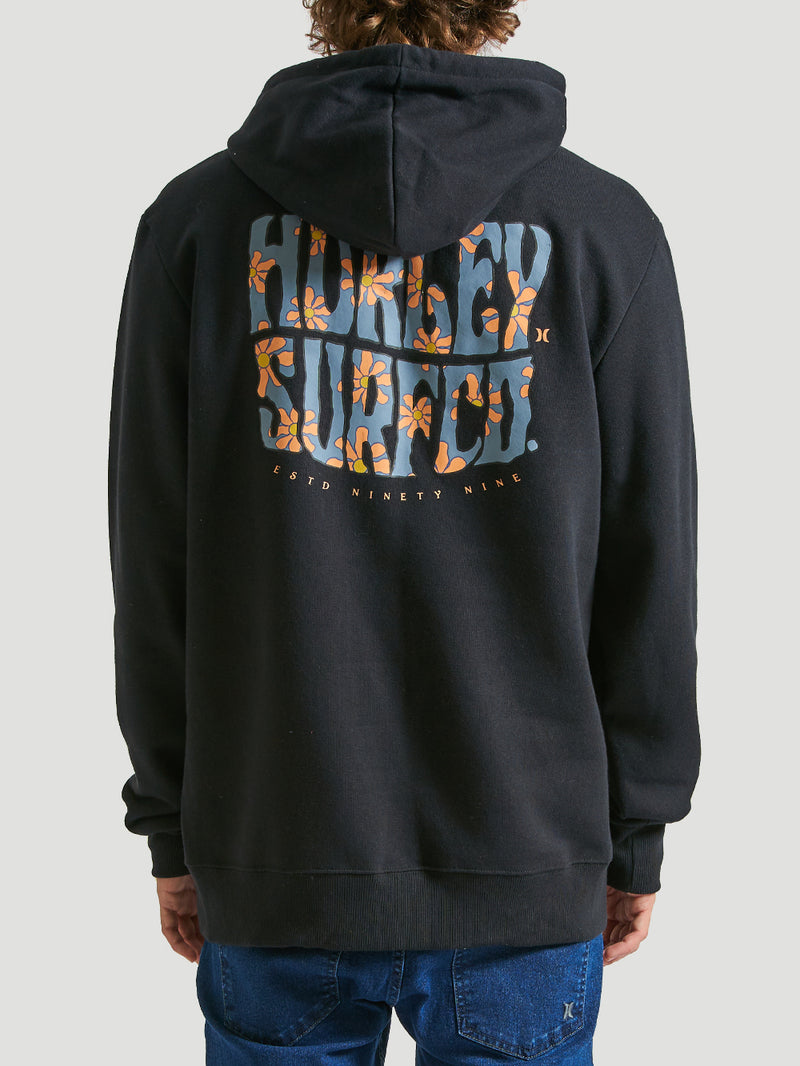 Moletom Canguru Hurley Woodstock Preto