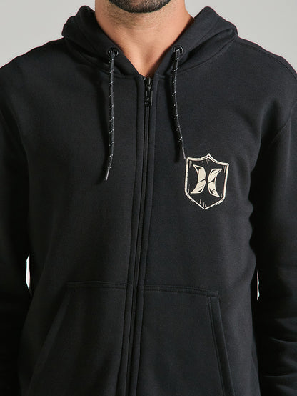 Moletom Canguru Com Zíper Preto Hurley Eagle