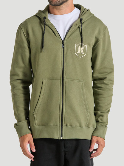 Moletom Canguru Com Zíper Verde Militar Hurley Eagle