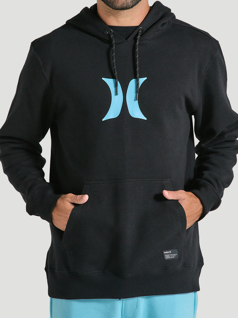 Moletom Canguru Preto Básico Hurley Icon