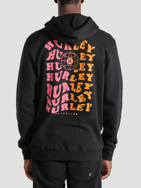 Moletom com Capuz e Bolso Canguru Preto Hurley Level