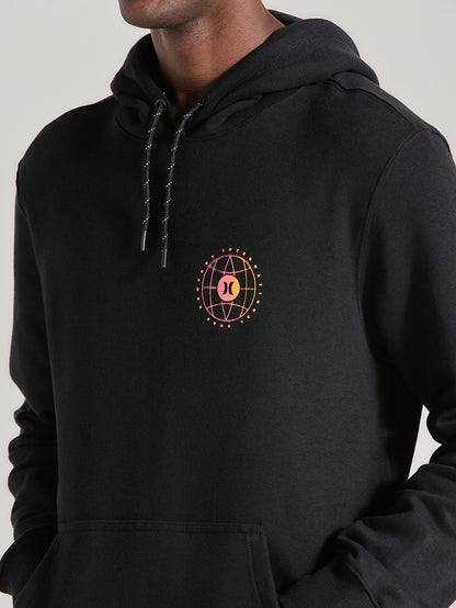 Moletom com Capuz e Bolso Canguru Preto Hurley Level