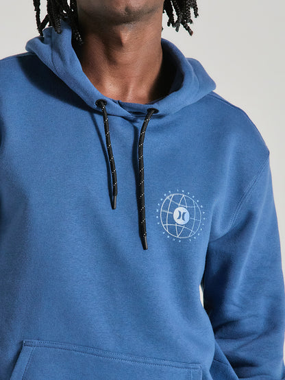 Moletom com Capuz e Bolso Canguru Azul Marinho Hurley Level