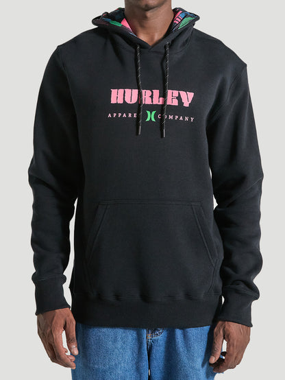 Moletom Grosso Canguru Preto Hurley Surf Noise