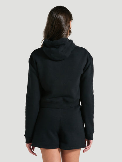 Moletom Cropped Com Capuz Preto Hurley Mini Icon