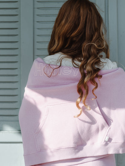 Moletom Canguru Oversized Feminino Rosa Hurley Outline