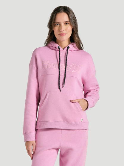 Moletom Canguru Oversized Feminino Rosa Hurley Outline