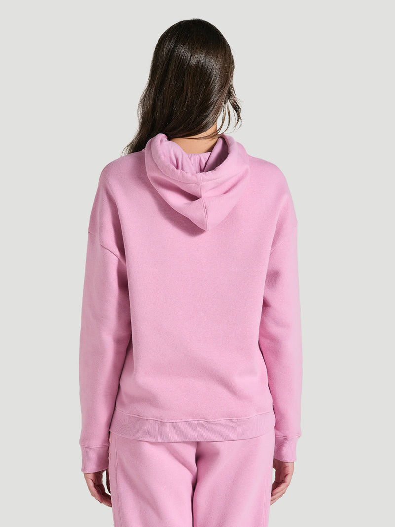 Moletom Canguru Oversized Feminino Rosa Hurley Outline