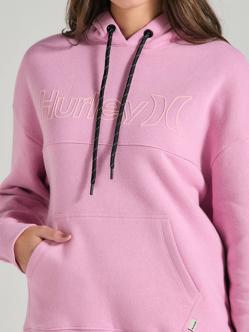 Moletom Canguru Oversized Feminino Rosa Hurley Outline