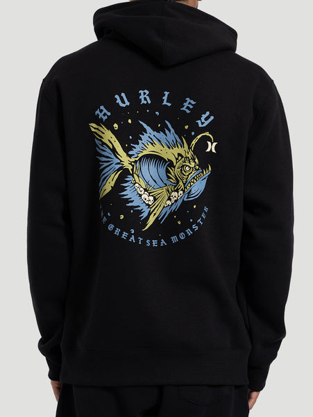 Moletom Hurley Sea Monster Fechado Felpado 320g Preto