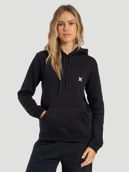 Moletom Canguru Hurley Icon Feminino Preto