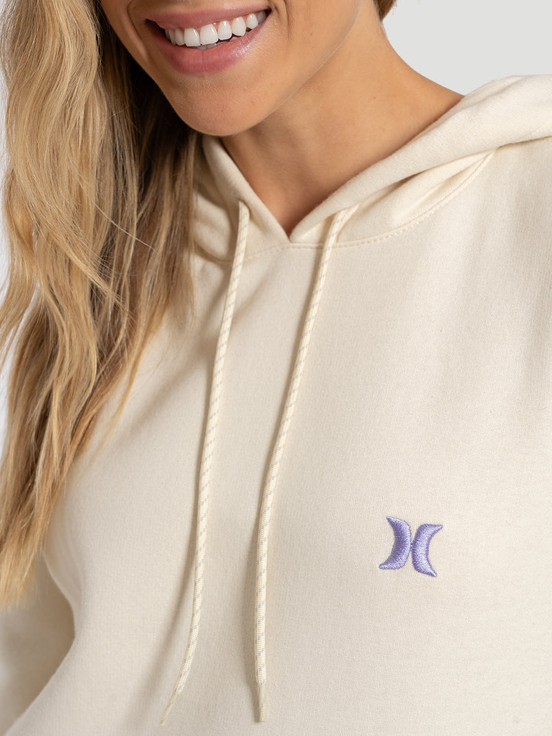 Moletom Canguru Hurley Icon Feminino Off White