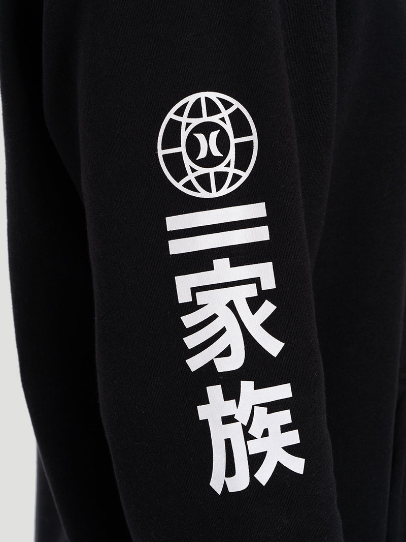 Moletom Canguru Hurley x Shibuya Escama Preto