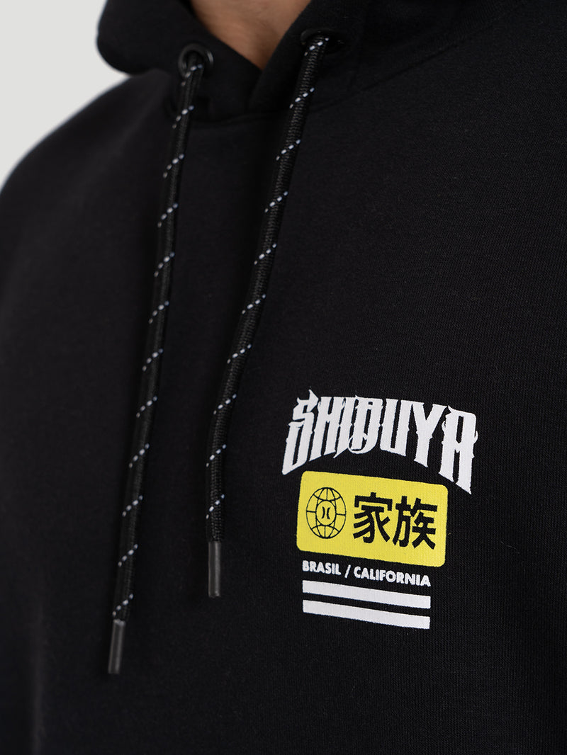 Moletom Canguru Hurley x Shibuya Escama Preto