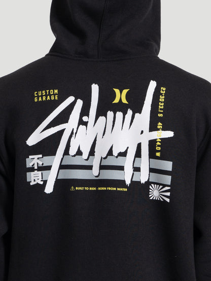 Moletom Canguru Hurley x Shibuya Signature Block Party Preto