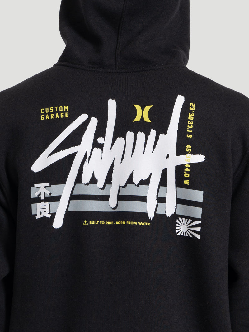 Moletom Canguru Hurley x Shibuya Signature Block Party Preto