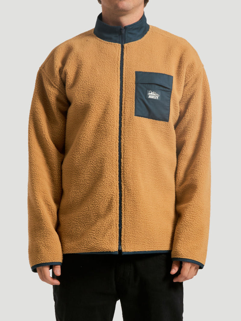 Jaqueta Dupla Face Importada Hurley Boulder Burrit Marinho/Ocre
