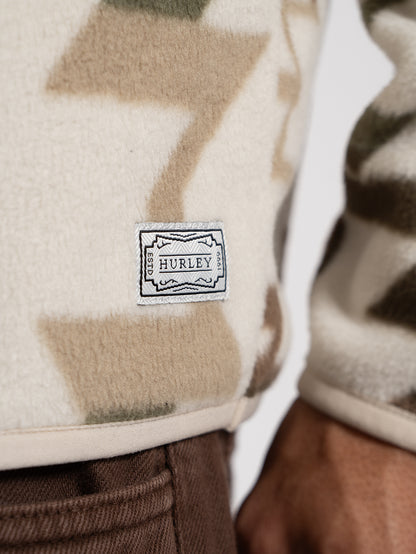 Blusa Especial Hurley Mesa Windchill 1/4 Zip Importada Off White