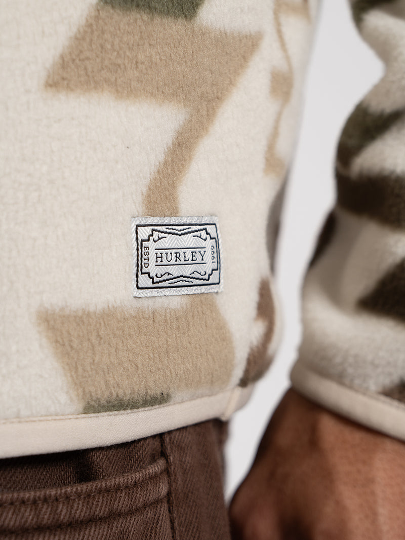 Blusa Especial Hurley Mesa Windchill 1/4 Zip Importada Off White