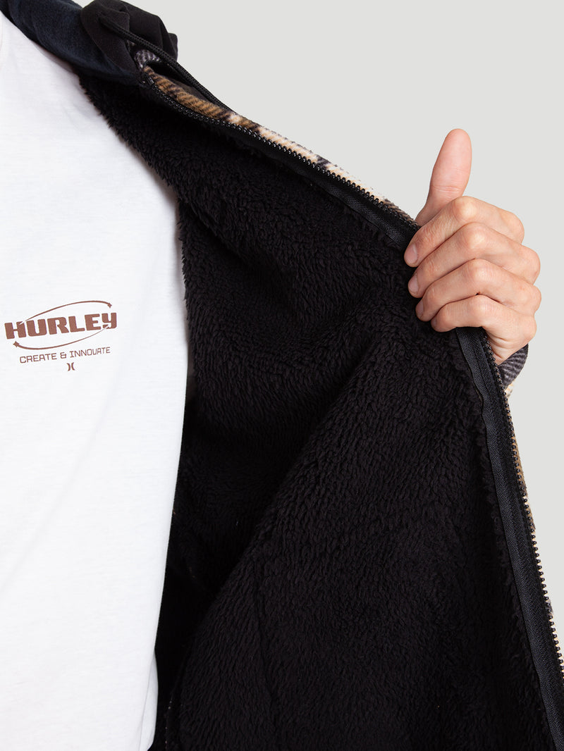 Blusa Especial Hurley Easy Rider Hooded Sherpa Importada Preta