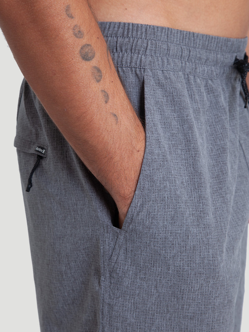Shorts Volley Hurley Phantom Eco Slub Lined 17" Cinza