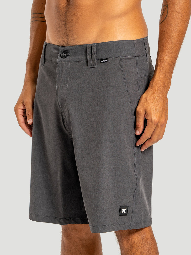 Bermuda Walk Híbrida Hurley Masculina Heather 19,5" Preta
