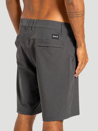 Bermuda Walk Híbrida Hurley Masculina Heather 19,5" Preta