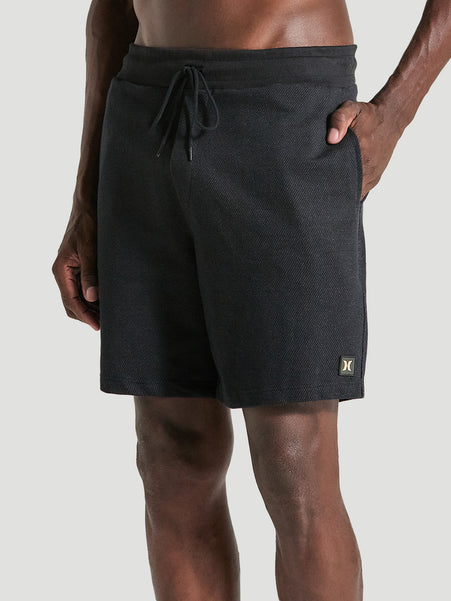 Bermuda Moletom Preta Cargo Hurley Diagonal