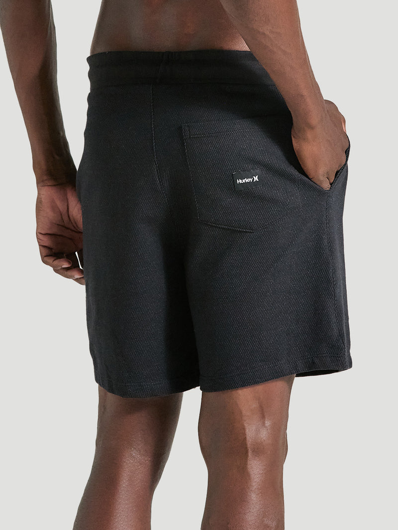 Bermuda Moletom Preta Cargo Hurley Diagonal