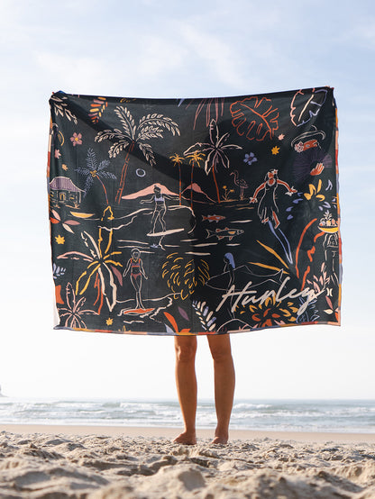 Canga Estampada Preta Hawaii Hurley X Jade