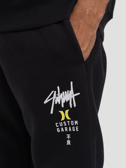 Calça de Moletom Hurley x Shibuya Signature Block Party Preta