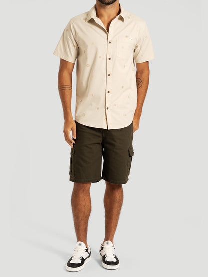 Camisa Manga Curta Areia Hurley One and Only Lido Stretch