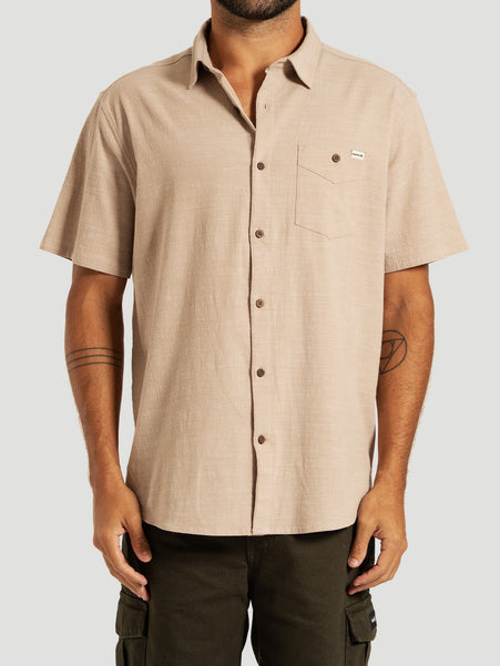 Camisa Masculina Caqui Hurley One&Only Slub