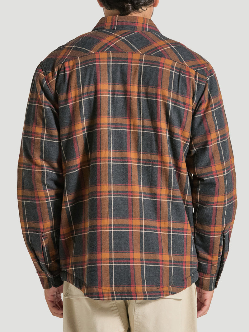 Camisa Flanela Xadrez Forrada Em Sherpa Manga Longa Preta Hurley Lined