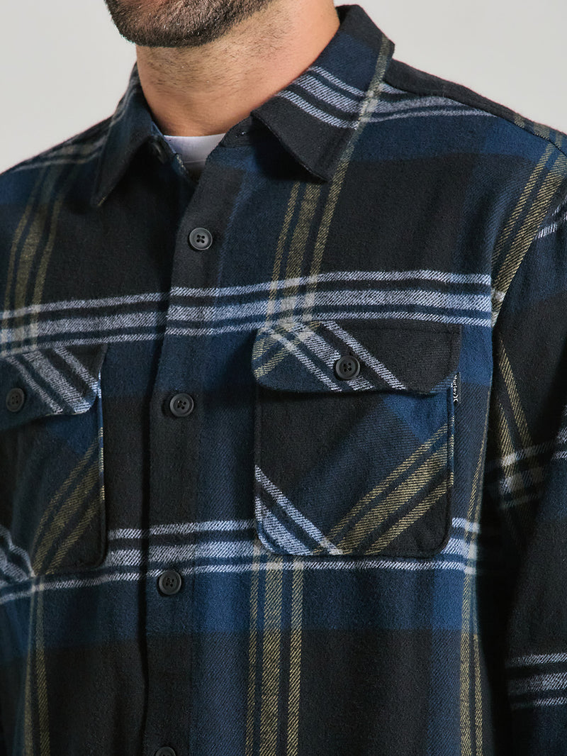 Camisa Flanela Xadrez Manga Longa Preta Hurley Santa Cruz Shoreline