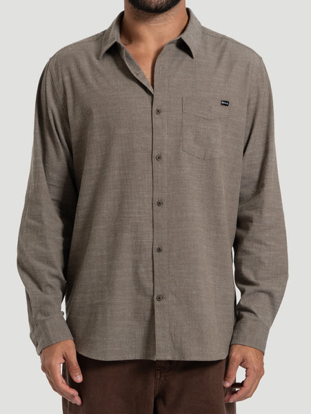 Camisa Manga Longa Hurley One and Only Slub Verde