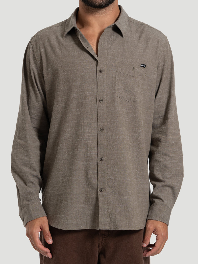 Camisa Manga Longa Hurley One and Only Slub Verde