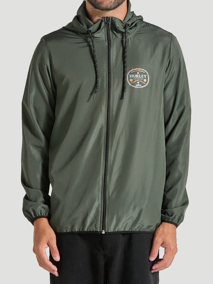 Jaqueta Corta Vento Verde Militar Hurley Bottle
