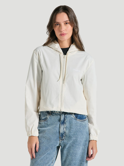 Jaqueta Corta-Vento Feminina Com Capuz Off White Hurley Naturale