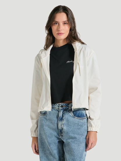 Jaqueta Corta-Vento Feminina Com Capuz Off White Hurley Naturale