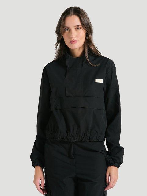 Jaqueta Corta-Vento Feminina Com Zíper Preta Hurley Live – Hurley